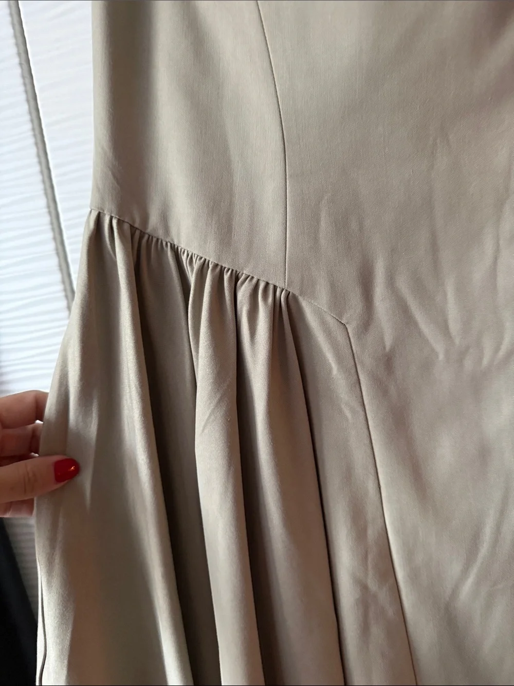 House of CB Women’s Fit-and-Flare Dress in Beige Sz L - Picture 6 of 12